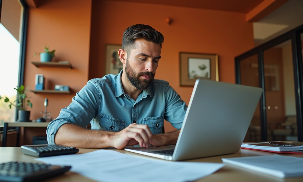 El Paso business owner reviewing loan amount documents at Borderplex office