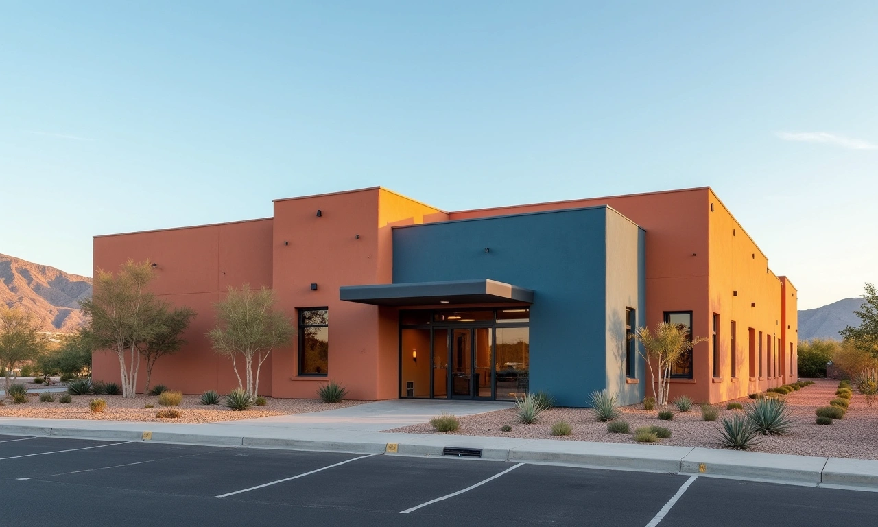 Commercial real estate property in El Paso with Franklin Mountains backdrop