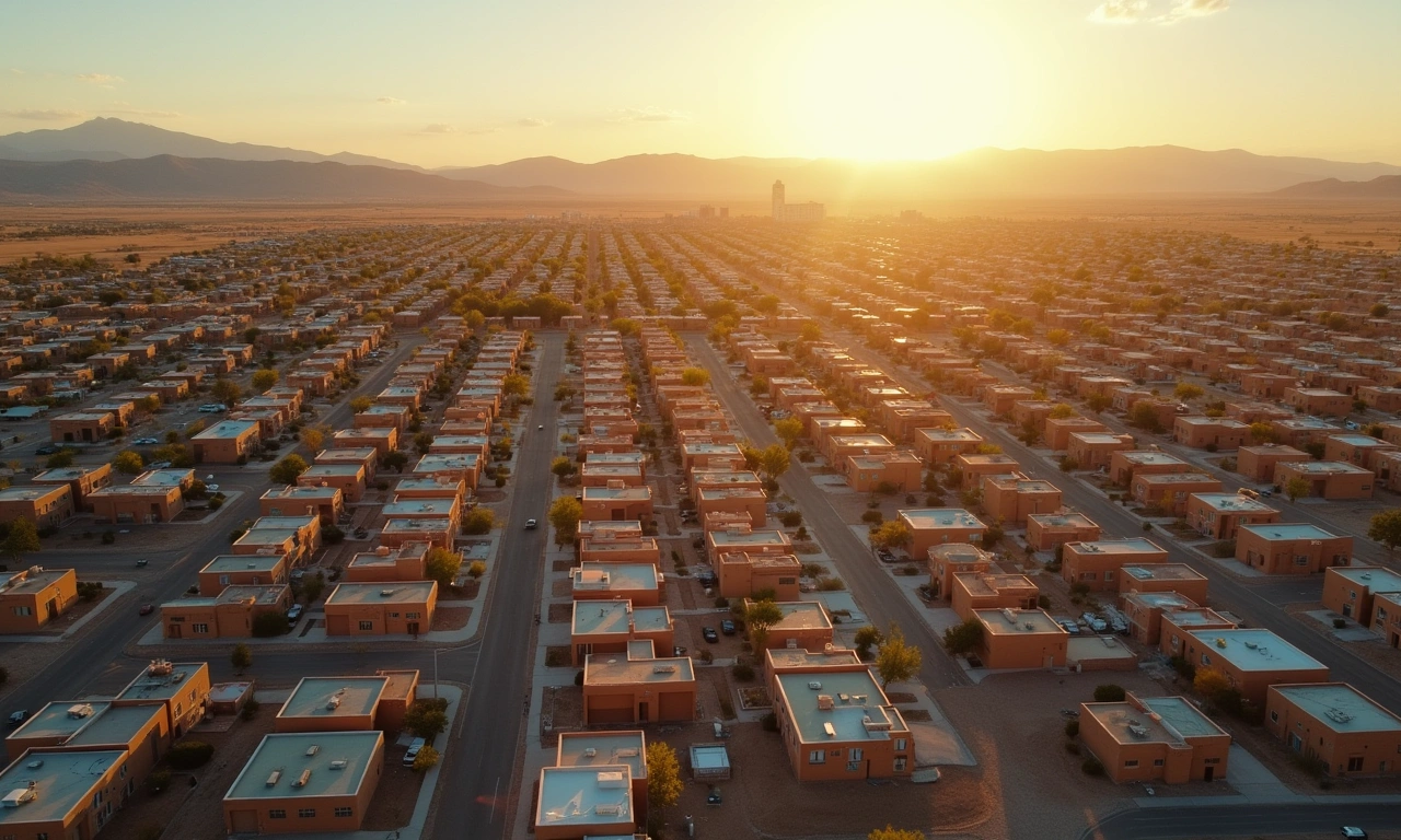 Aerial view of El Paso rental neighborhoods near Fort Bliss