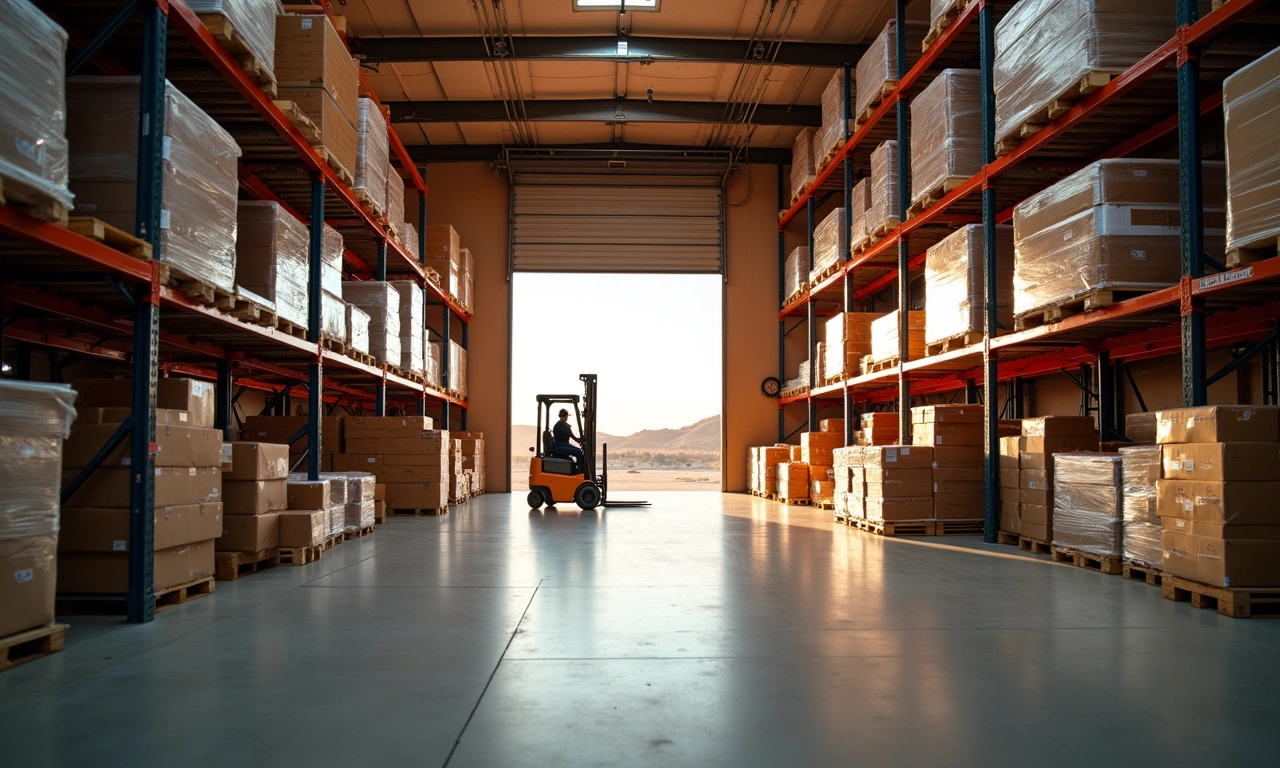 El Paso warehouse interior with organized supply chain operation